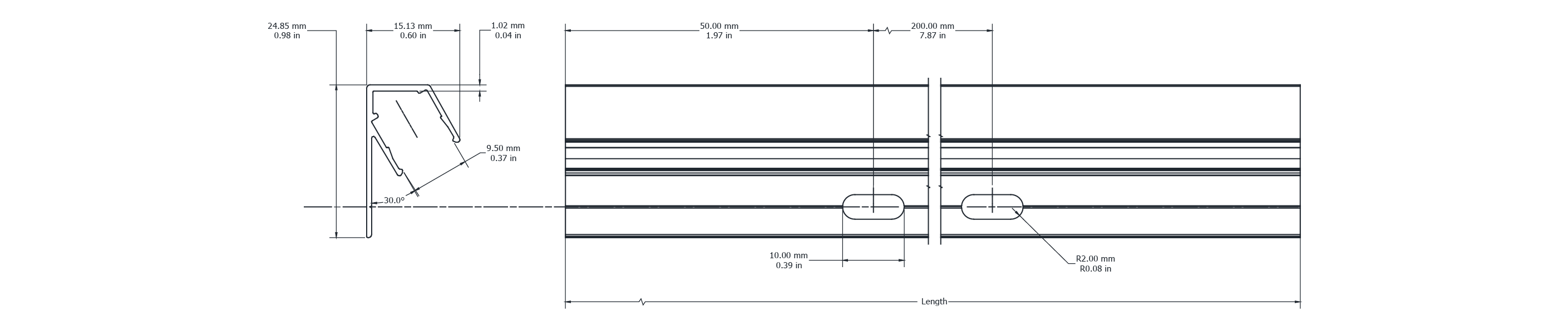 Drawing Image for Ultimo Neon 10 30° Mounting Profile