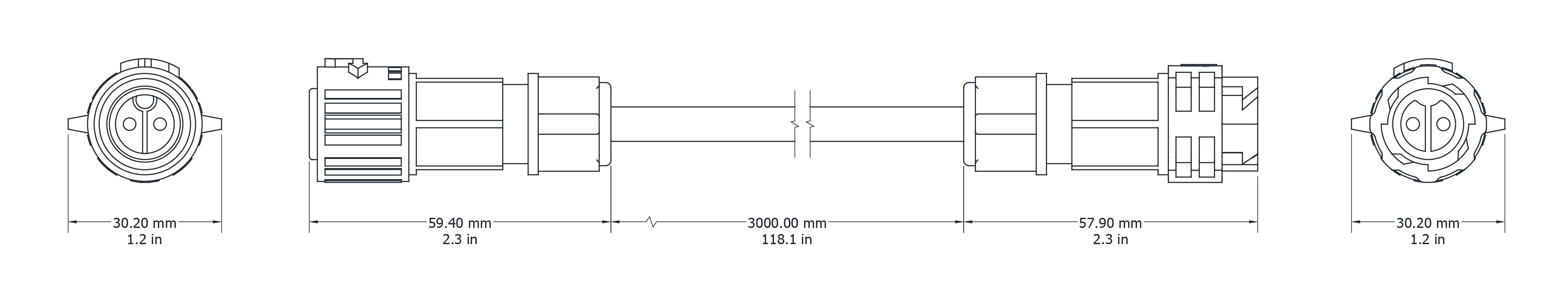 Drawing Image for Link Cable - 2 Pin 