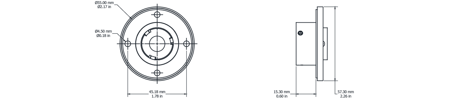 Drawing Image for Ultimo Neon Radius 18 Recessed Mounting Kit 