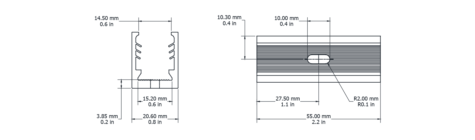 Drawing Image for Ultimo Neon 16 Flexible Grip Silicone Clip 