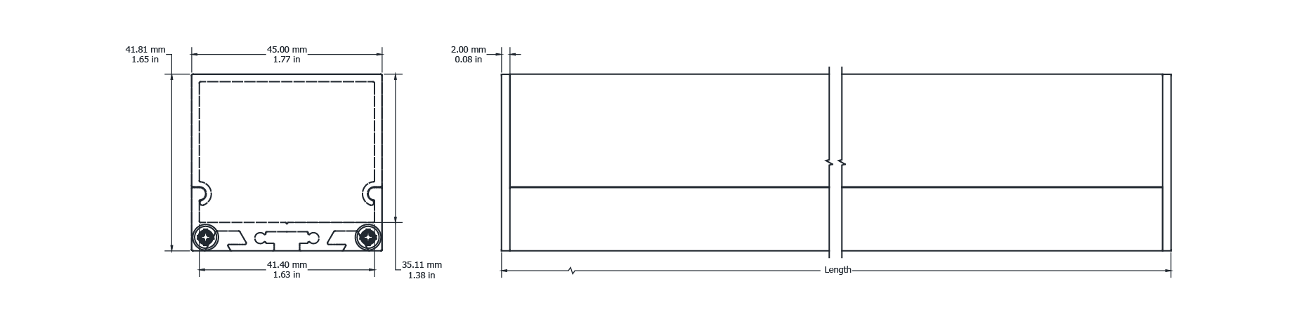 Drawing Image for Flex Profile Surface Square 4542