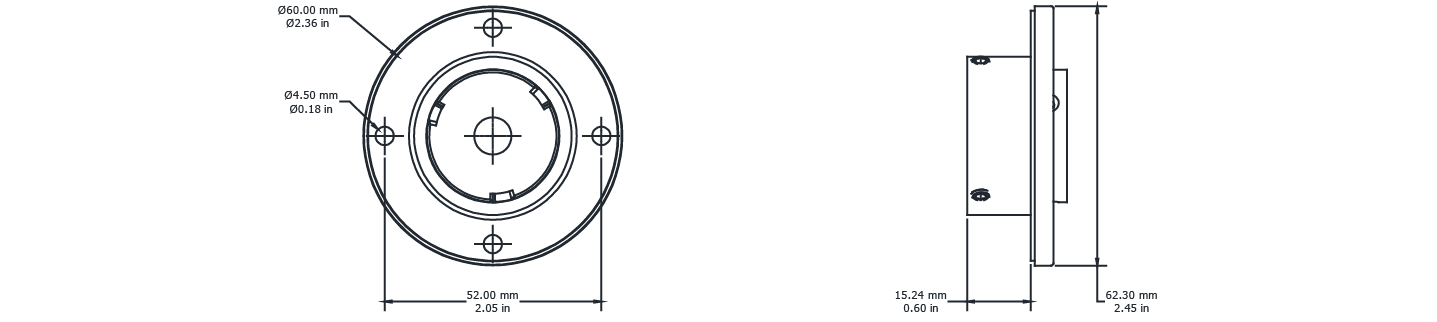 Drawing Image for Ultimo Neon Radius 25 Recessed Mounting Kit 