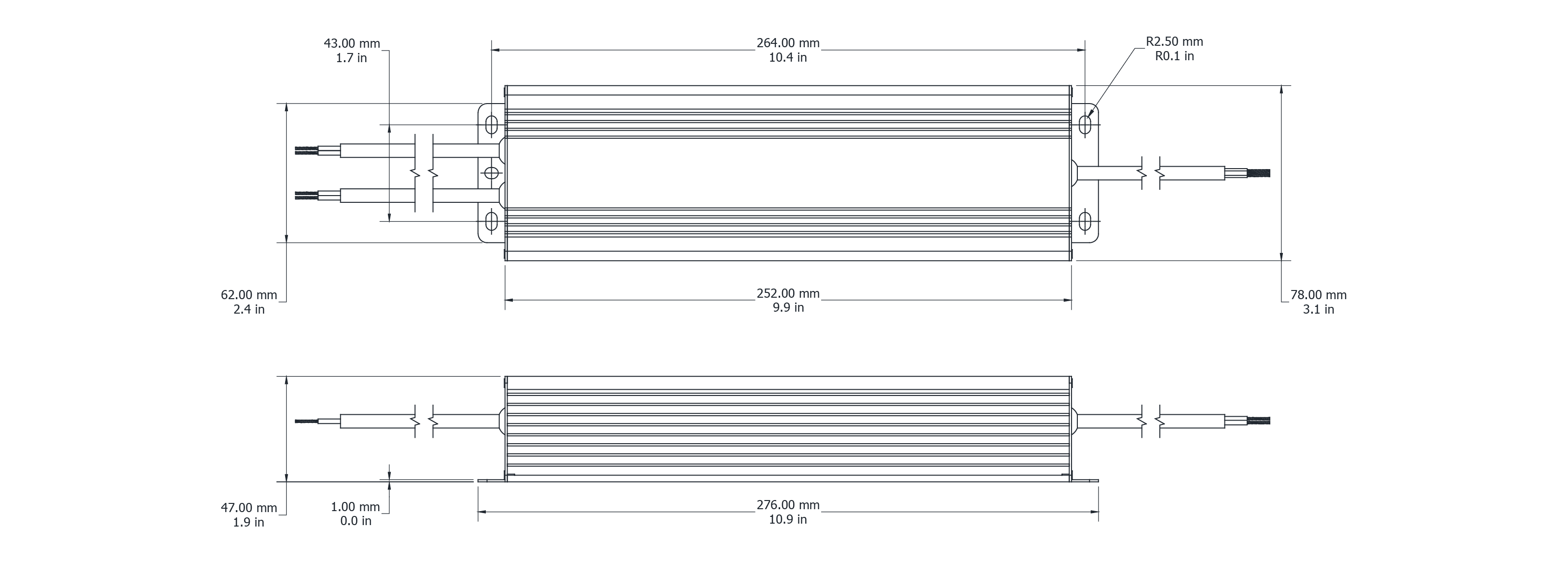 Drawing Image for Flex Drive 360W 24V Triac 
