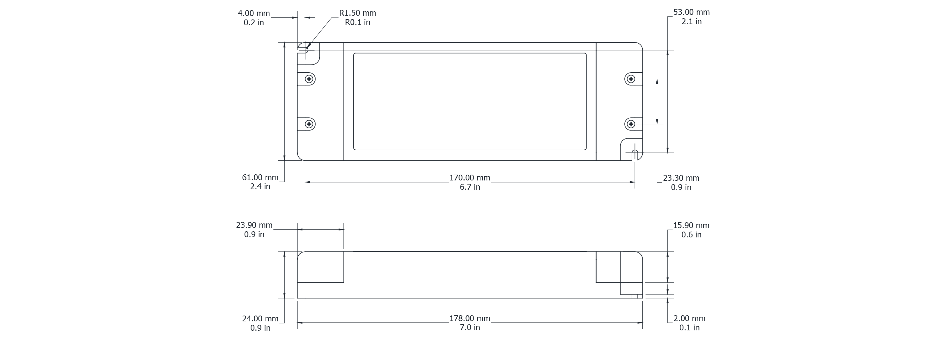 Drawing Image for Flex Drive 60W 24V Triac 