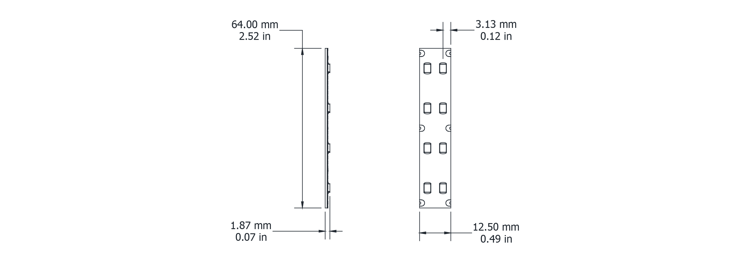 Drawing Image for Quadruple Line Dynamic White 80 IP20