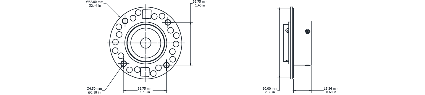 Drawing Image for Ultimo Neon Radius 25 Drywall Mounting Kit 