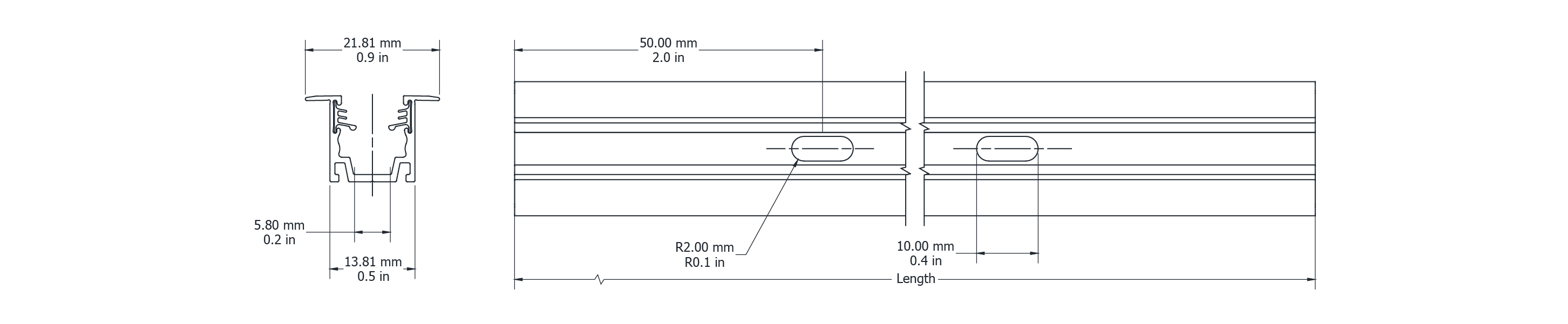 Drawing Image for Ultimo Neon 10 Recessed Grip Profile