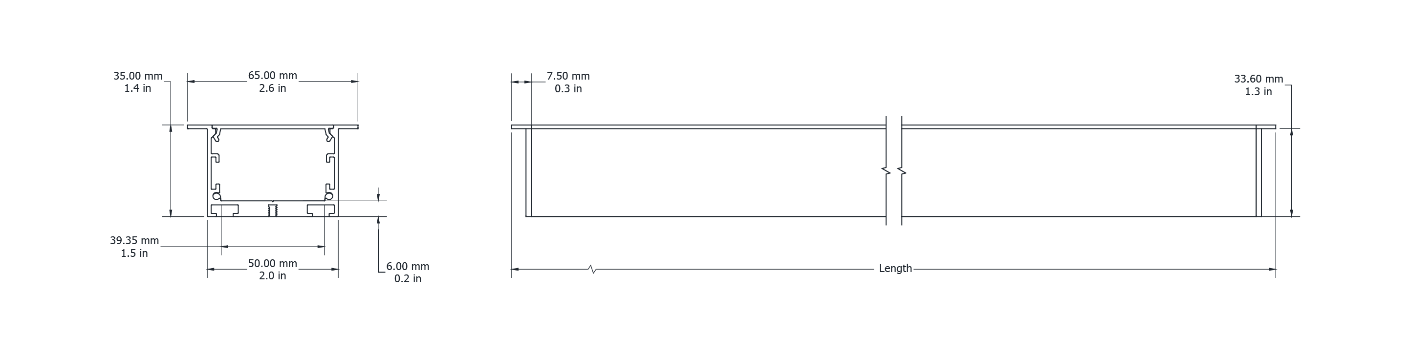 Drawing Image for Flex Profile Recessed 6535