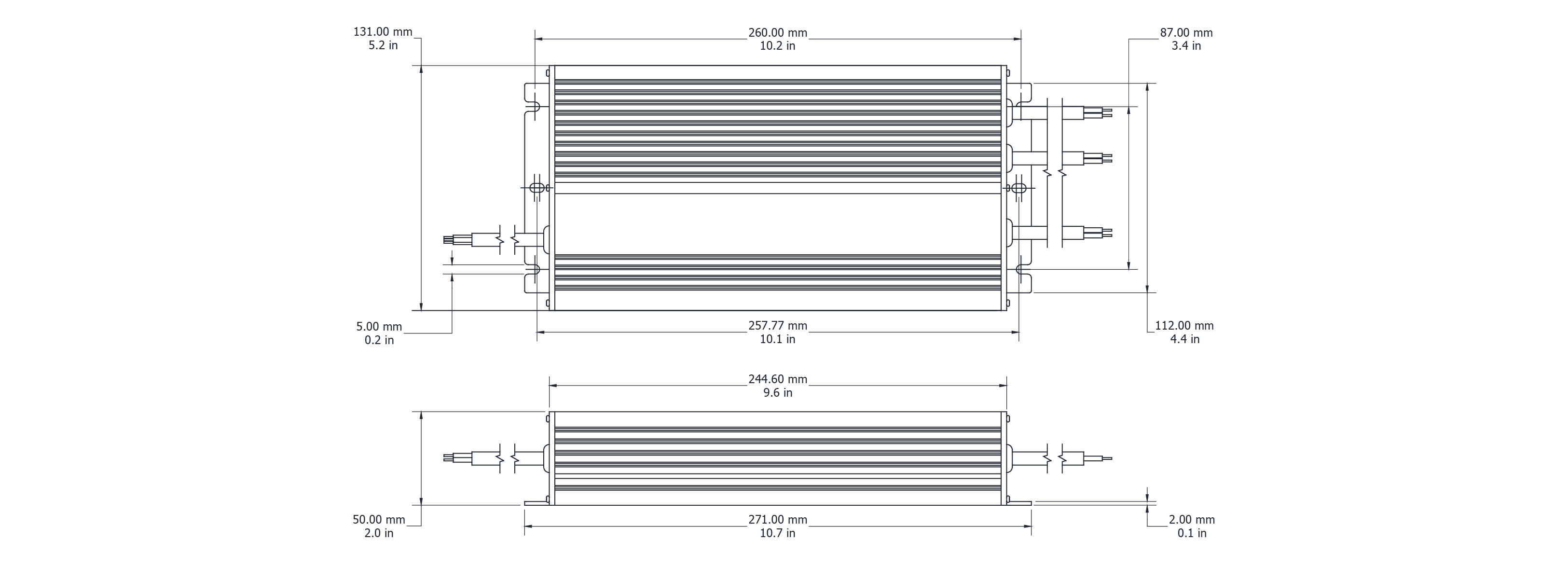 Drawing Image for Flex Drive 600W 24V DALI 2 