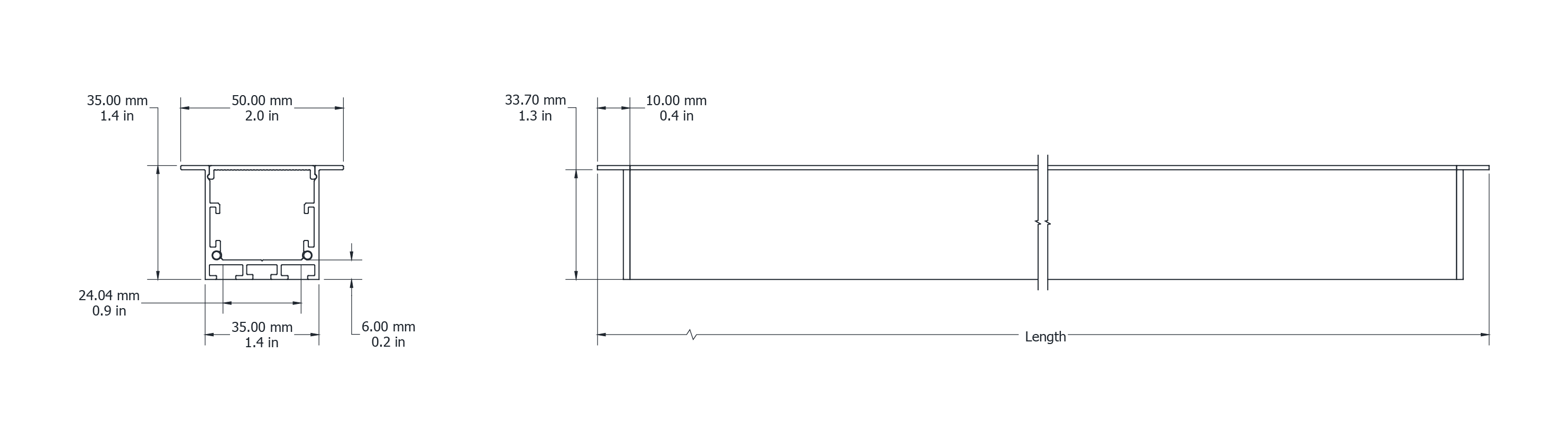 Drawing Image for Flex Profile Recessed 5035