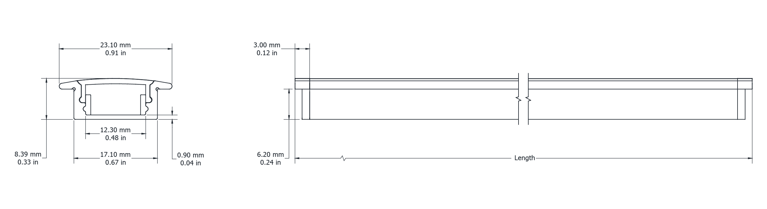 Drawing Image for Pro Profile 0109 Black