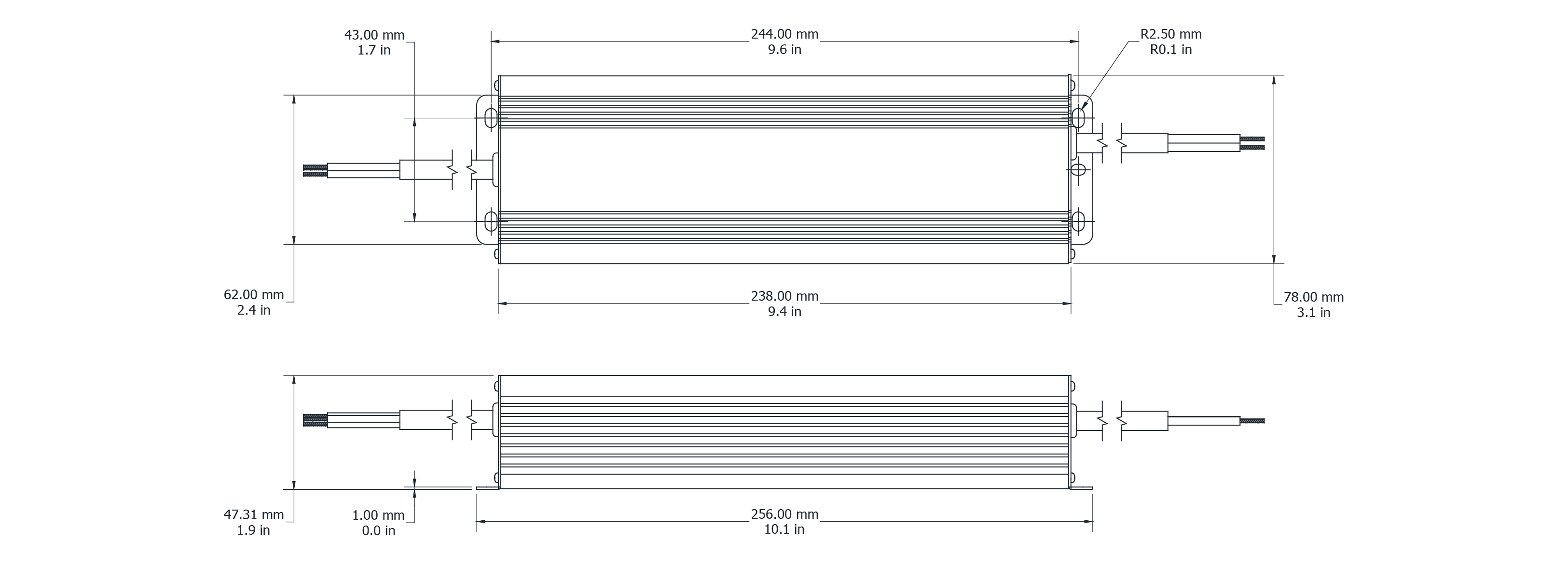 Drawing Image for Flex Drive 150W 24V Triac 