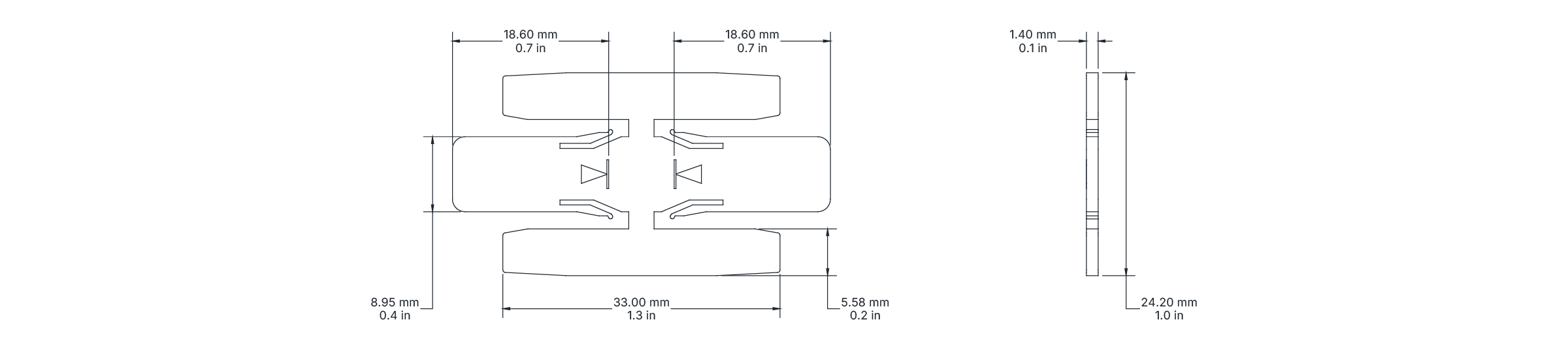 Drawing Image for Ultimo Neon 22 Grip Profile Joining Bracket 