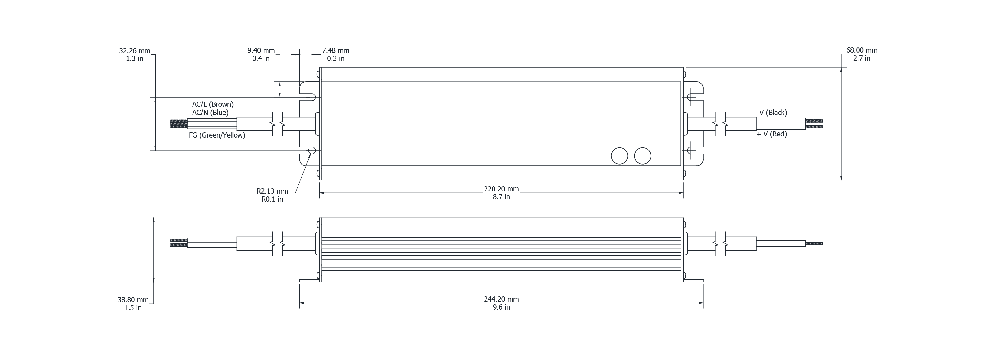 Drawing Image for Flex Drive 240W 48V Switching 