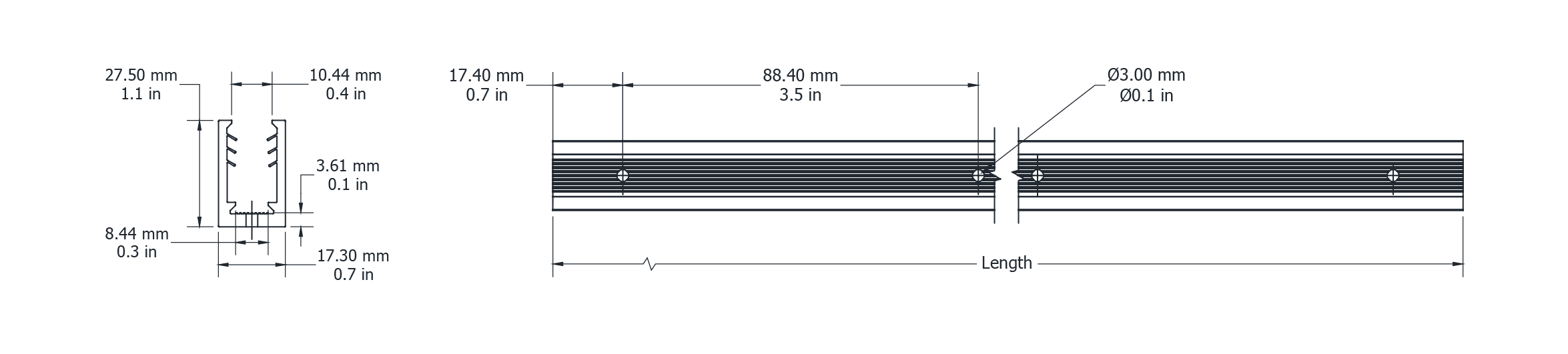 Drawing Image for Ultimo Neon Maxi Flexible Grip Silicone Profile